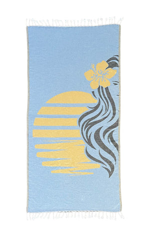 The towel that is making waves and SAVING LIVES is NOW AVAILABLE!!! Luxurious, soft best Turkish towel Wahine Sunset Aloha beach towel sustainable sand resistant flower towel sunset beach towel  